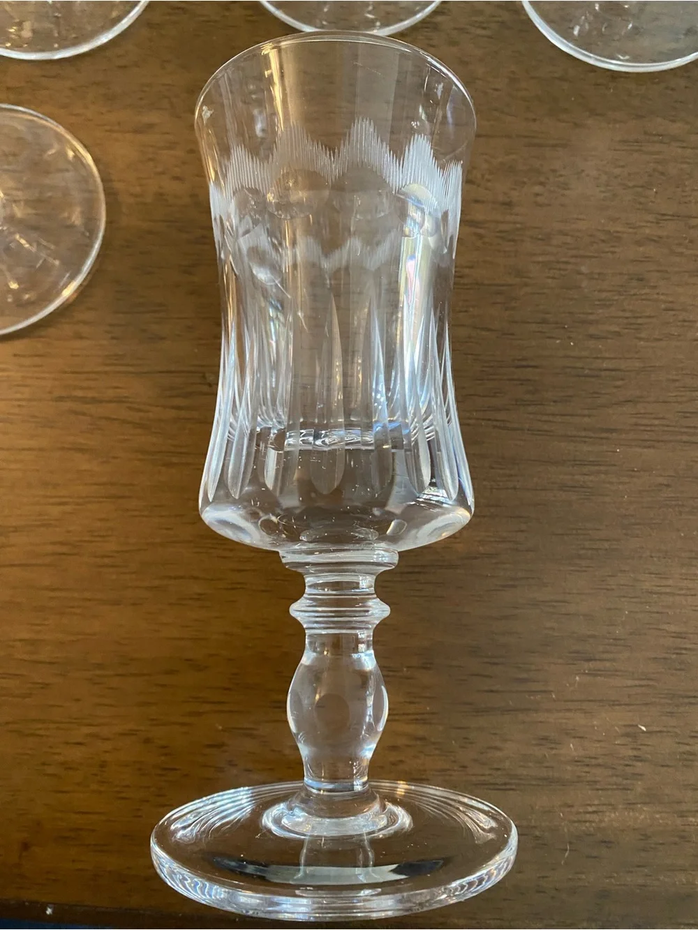Vintage Cut Goblet Glasses - Clear Stemware from Italy